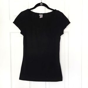 Ann Taylor black banded top